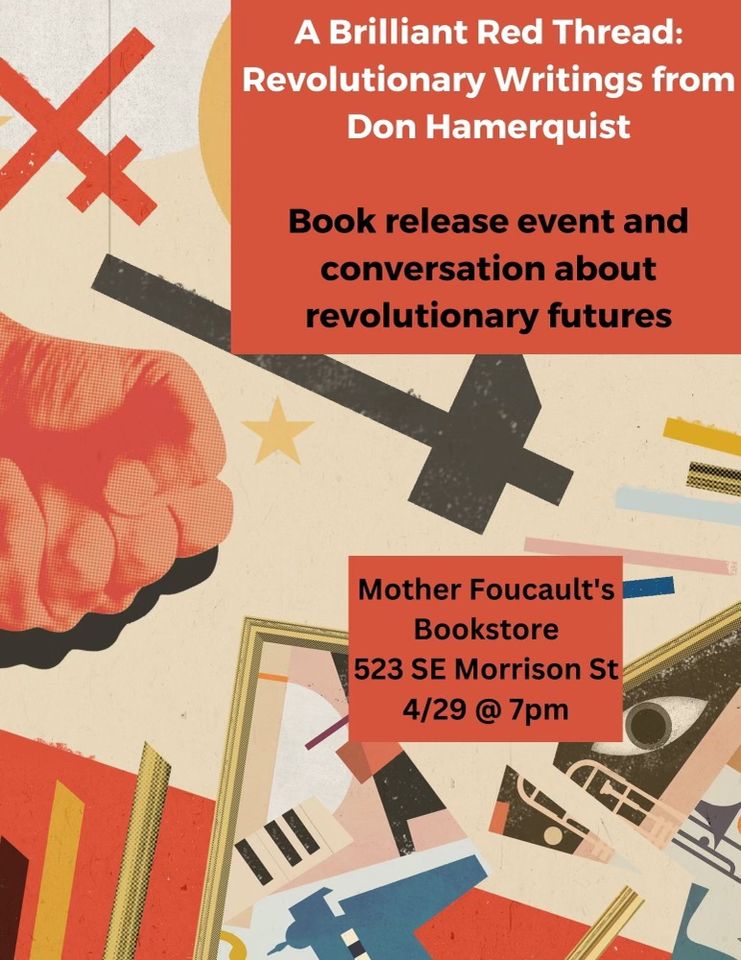 Brilliant Red Thread Book Launch, at Mother Foucault's Bookshop in Portland OR, April 29