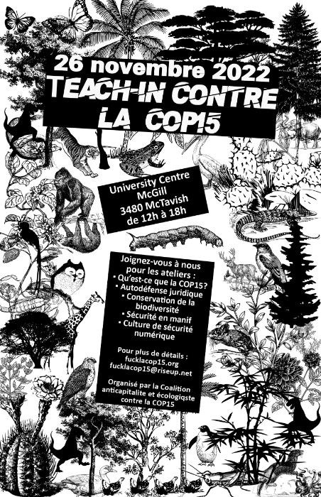 Nov. 26, MTL: Teach-in contre la COP15 (EN/FR)
